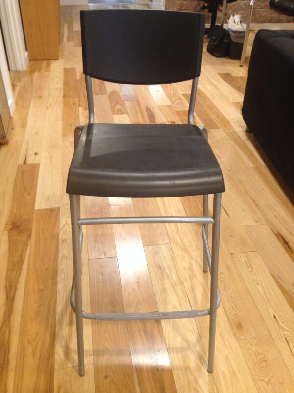 Black stool with gray frame