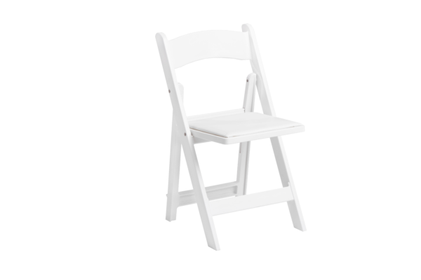 White resin padded chair