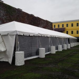20 x 80 tent with clear walls