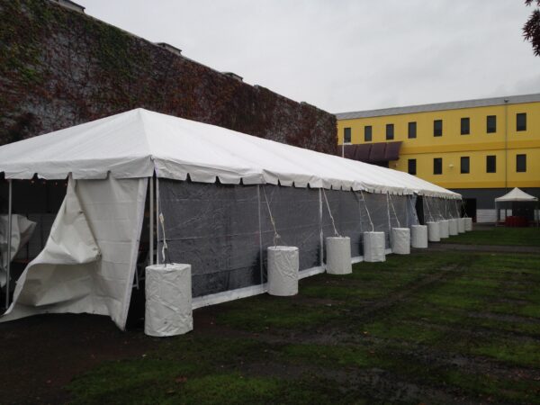 20 x 80 tent with clear walls