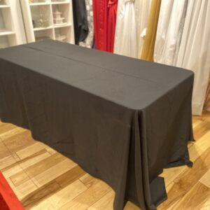 90 x 132 black linen tablecloth