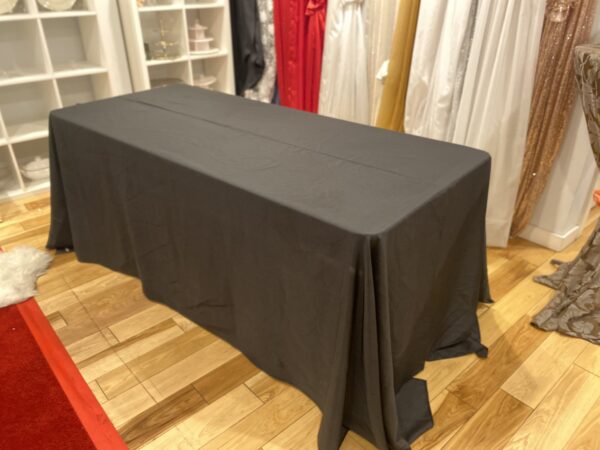 90 x 132 black linen tablecloth