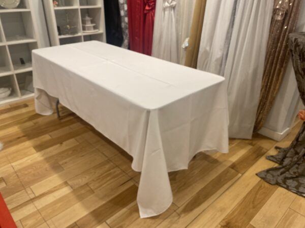 6' table with linen